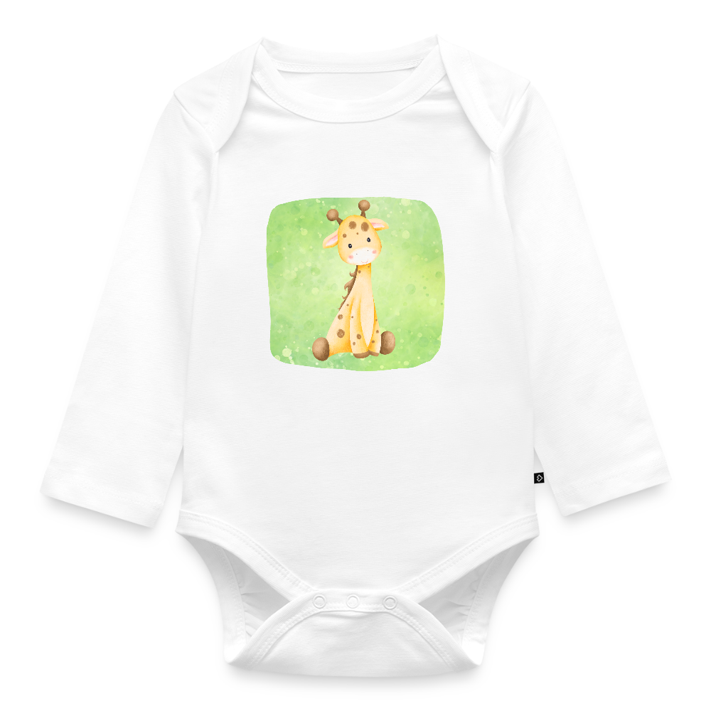 Langarmbody  - Baby Giraffe - Weiß