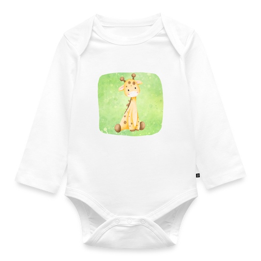 Langarmbody  - Baby Giraffe - Weiß
