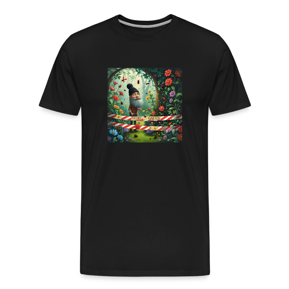 Männer Bio T-Shirt - Tatort Garten - Schwarz