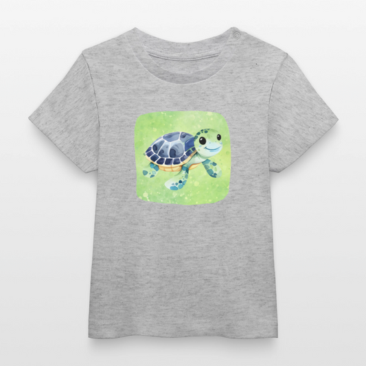 Bio-T-Shirt BABY Schildkröte - Grau meliert