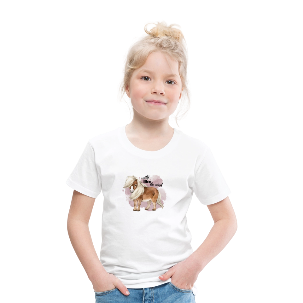 Kinder T-Shirt - wild like the wind - Weiß