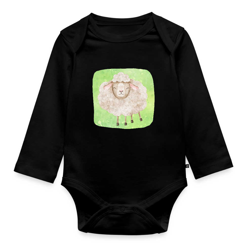 Langarmbody  - Baby Schaf - Schwarz