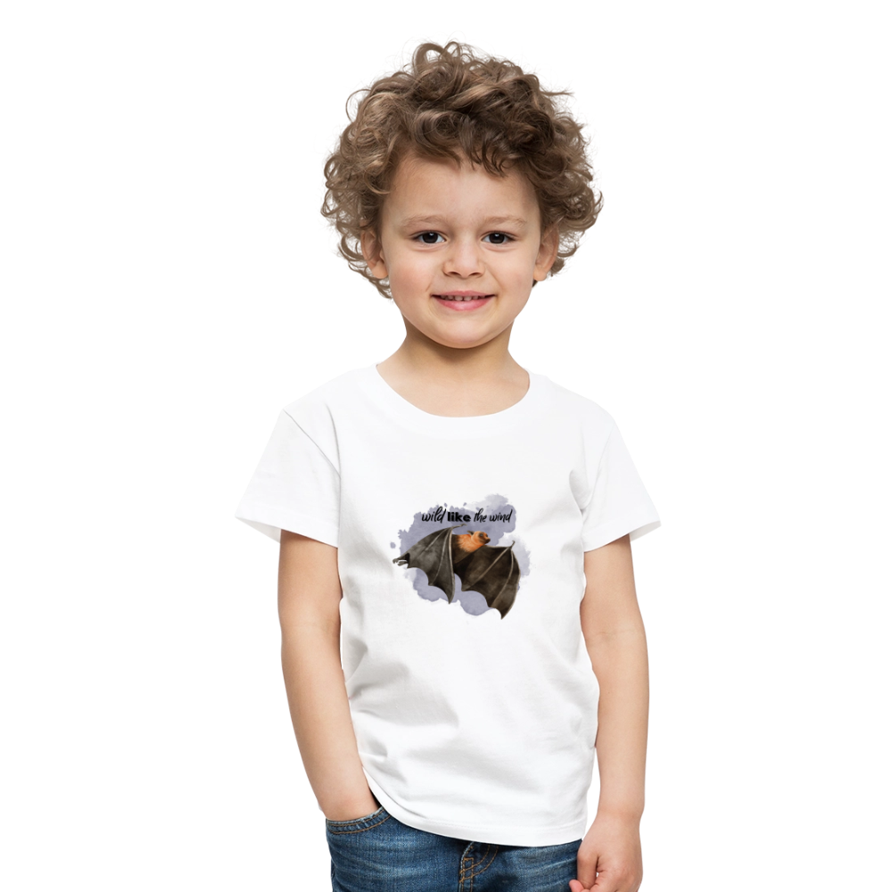 Kinder T-Shirt - wild like the wind - Weiß
