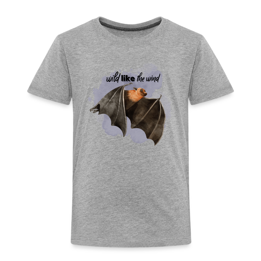 Kinder T-Shirt - wild like the wind - Grau meliert
