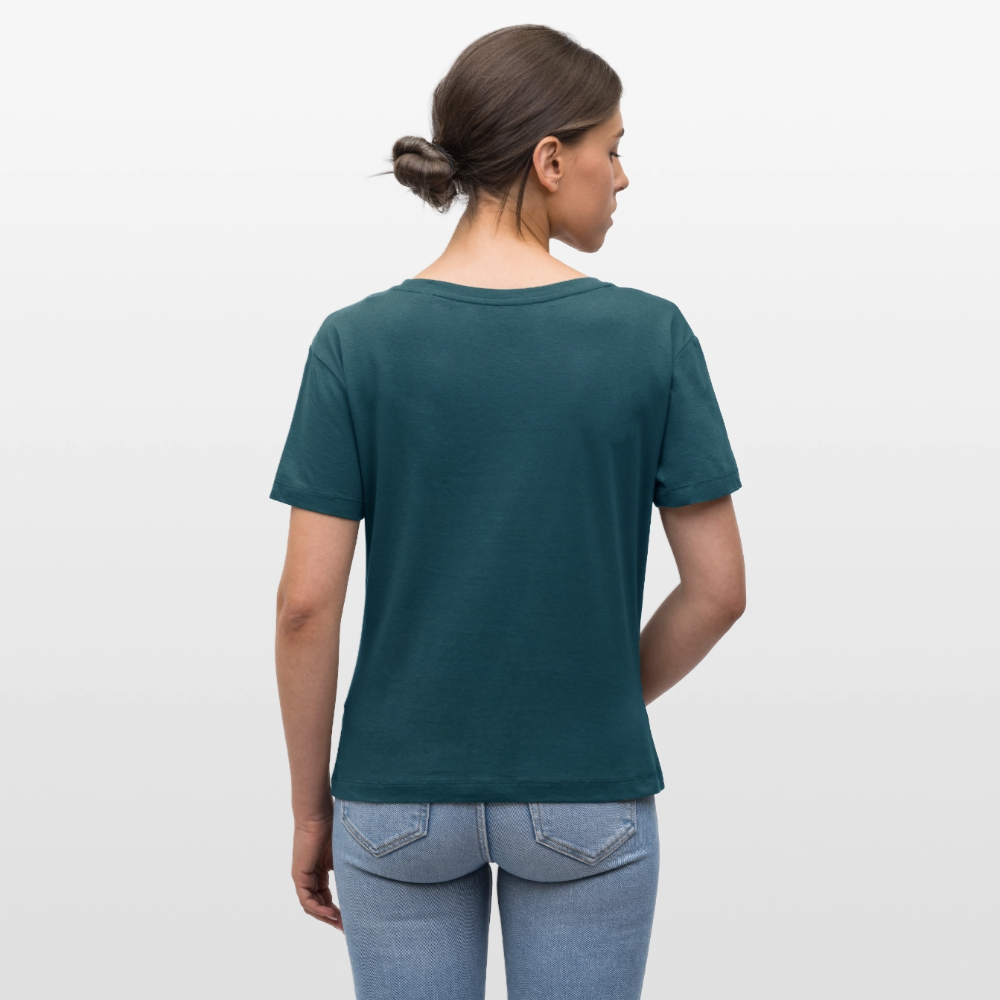 Frauen Bio-T-Shirt - Katze - Dunkles Petrol