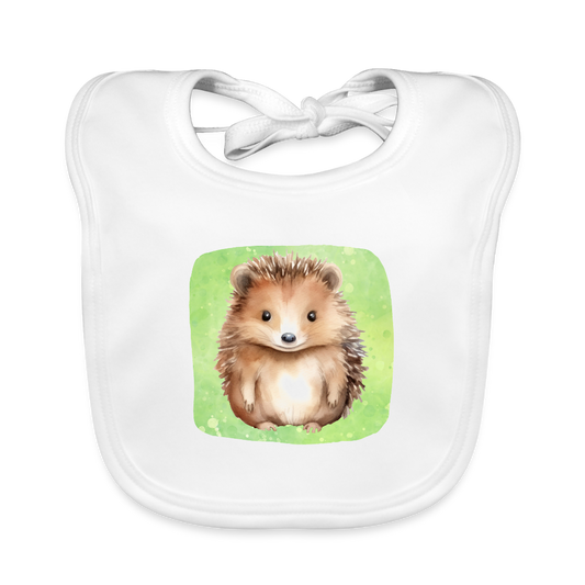 Baby Bio-Lätzchen - Baby Igel - Weiß