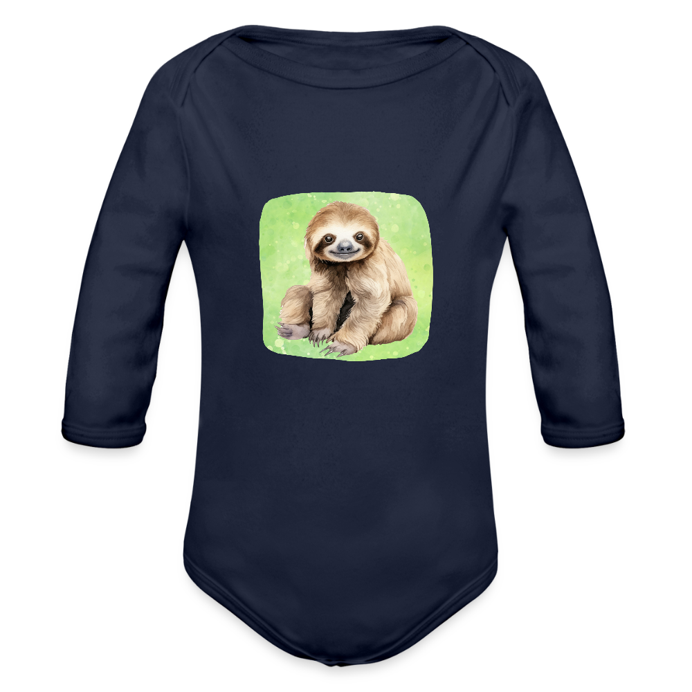 Langarmbody  - Baby Faultier - Dunkelnavy