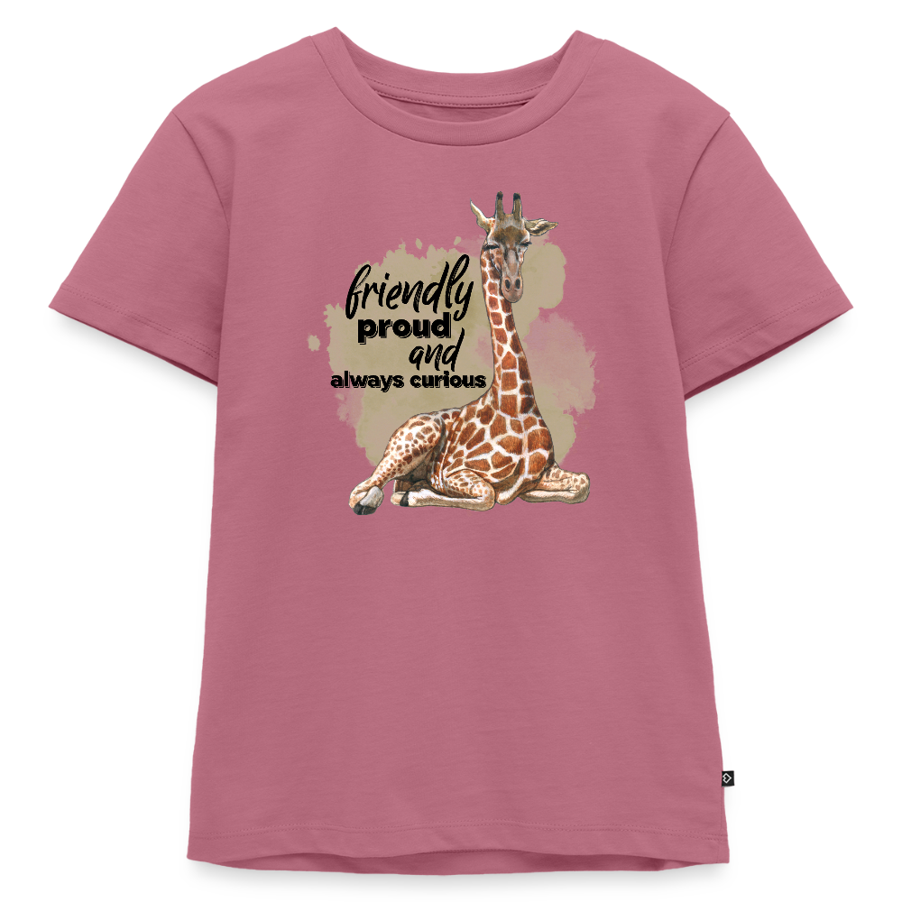 Kinder T-Shirt - friendly proud an always curious - Mauve