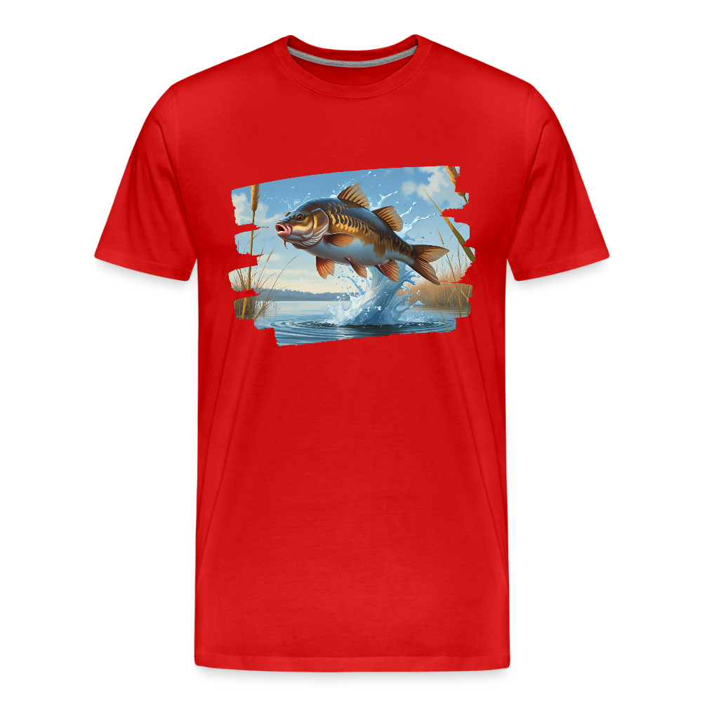 Männer Bio T-Shirt - Karpfen - Rot