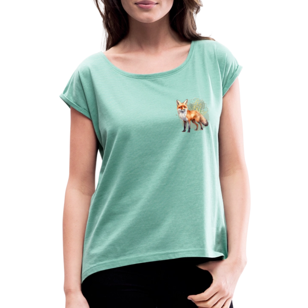 Frauen T-Shirt - Fuchs - Minze meliert