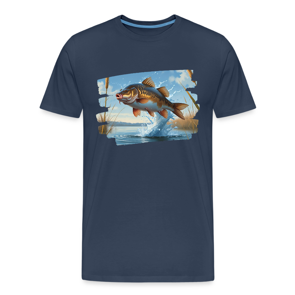 Männer Bio T-Shirt - Karpfen - Navy