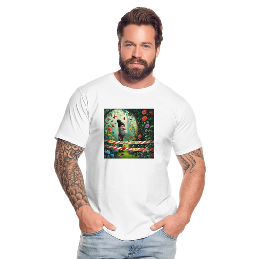 Männer Bio T-Shirt - Tatort Garten - Weiß