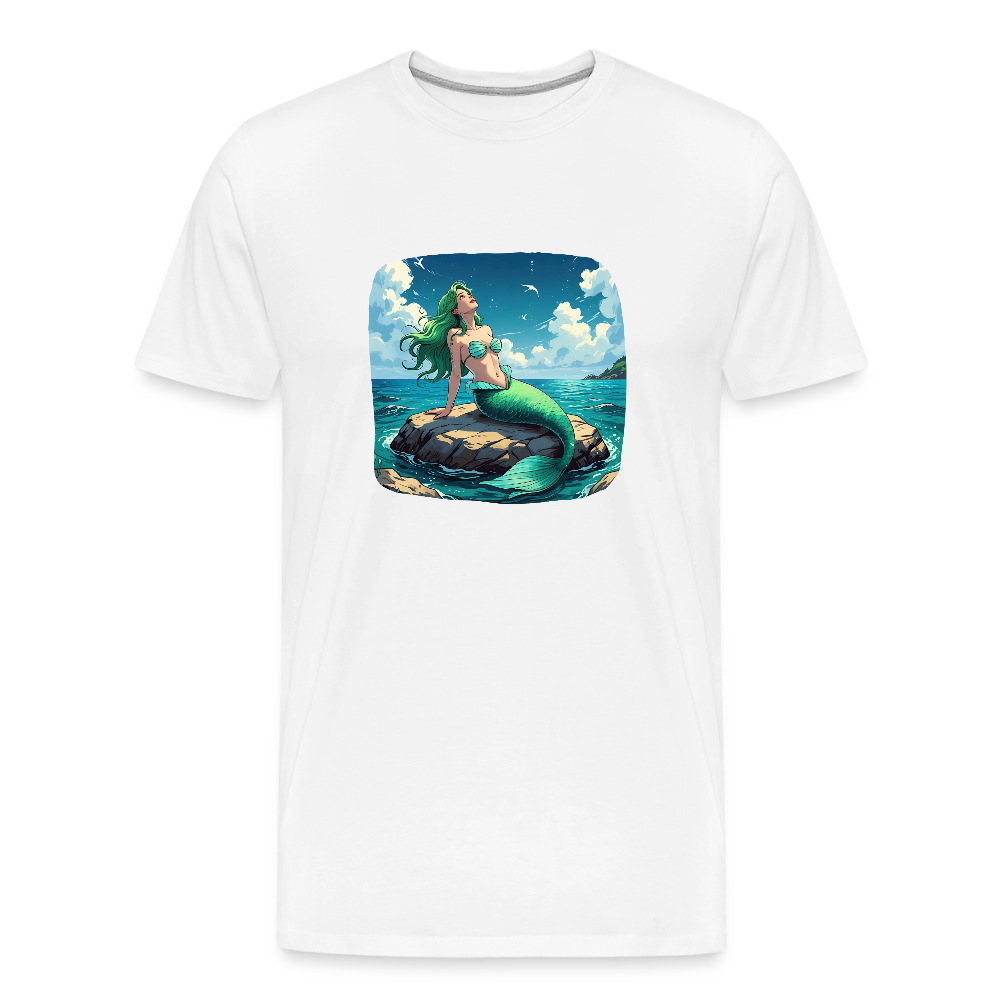 Männer Bio T-Shirt - Meerjungfrau - Weiß