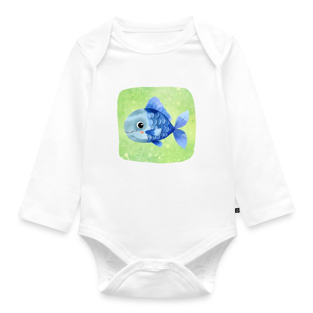 Langarmbody  - Baby Fisch - Weiß