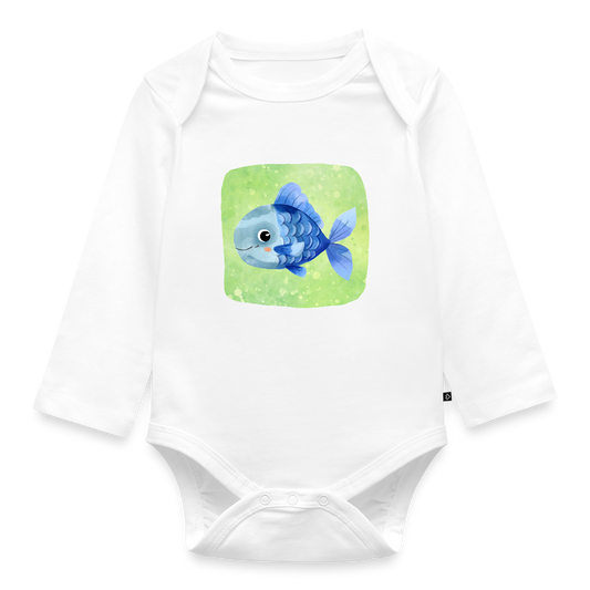 Langarmbody  - Baby Fisch - Weiß