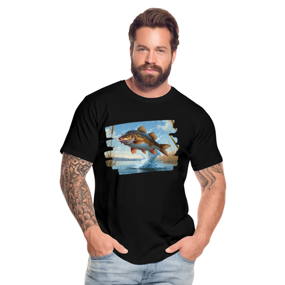 Männer Bio T-Shirt - Karpfen - Schwarz
