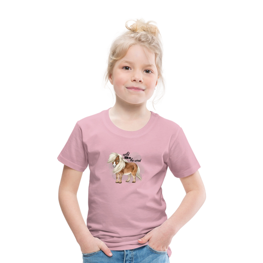 Kinder T-Shirt - wild like the wind - Hellrosa