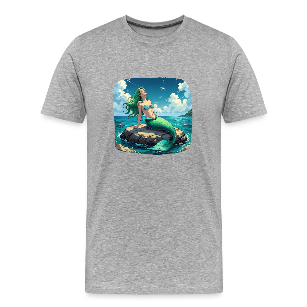 Männer Bio T-Shirt - Meerjungfrau - Grau meliert