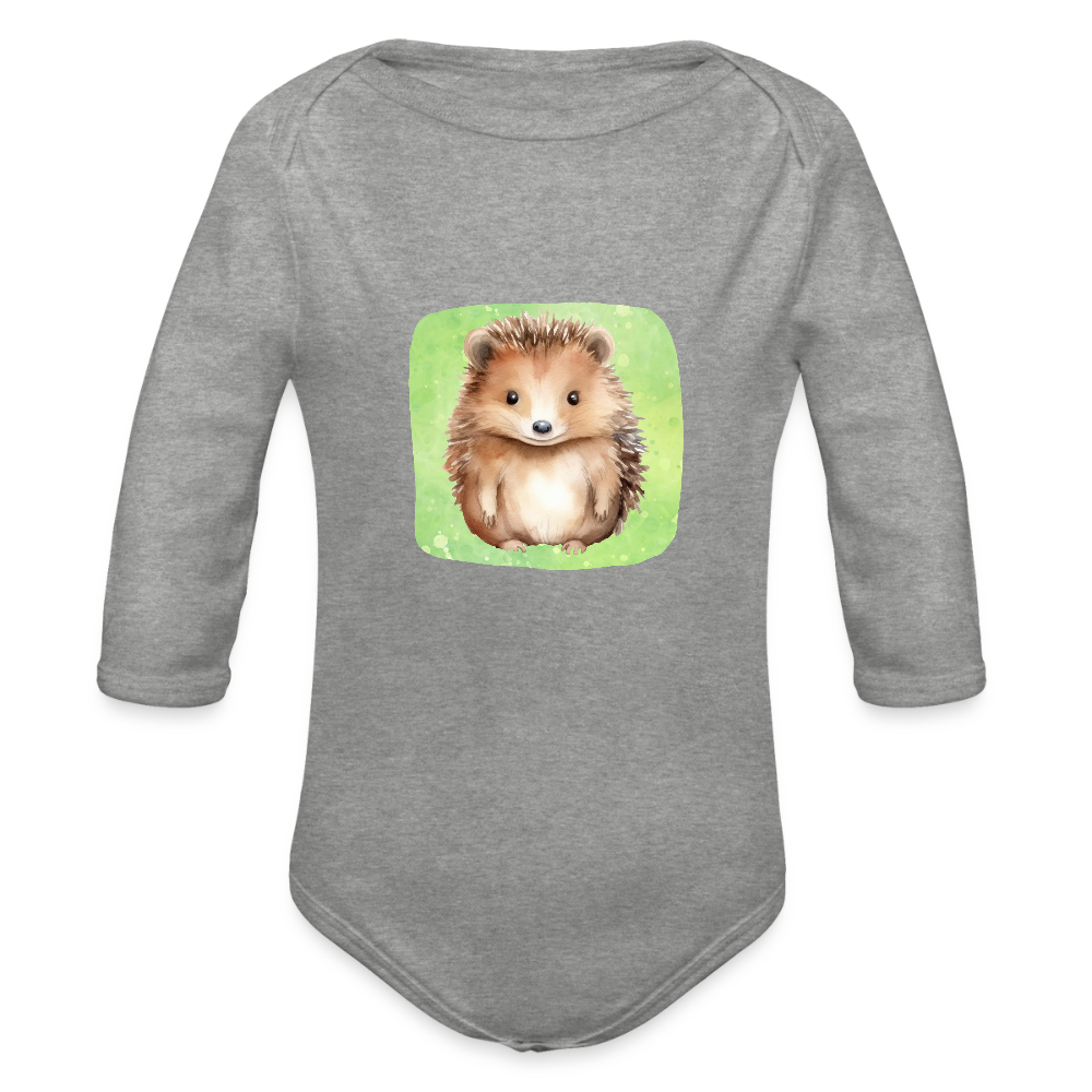 Langarmbody  - Baby Igel - Grau meliert