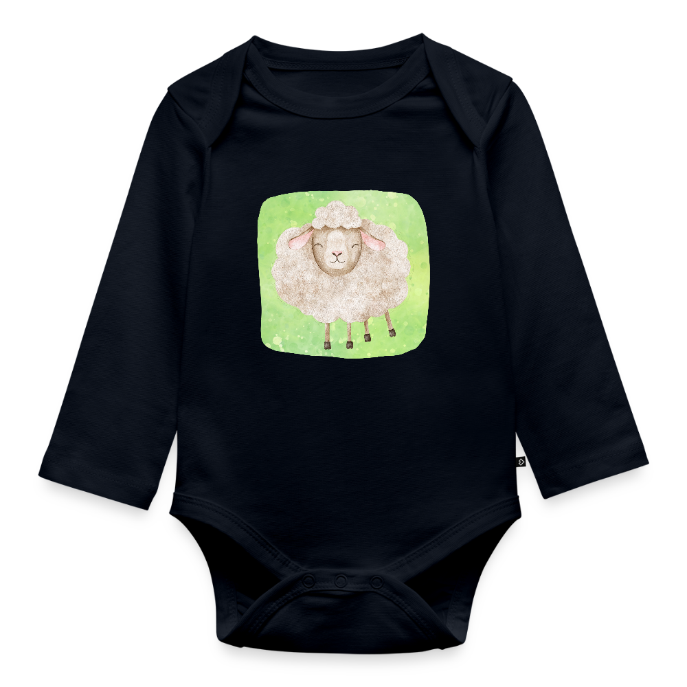 Langarmbody  - Baby Schaf - Navy