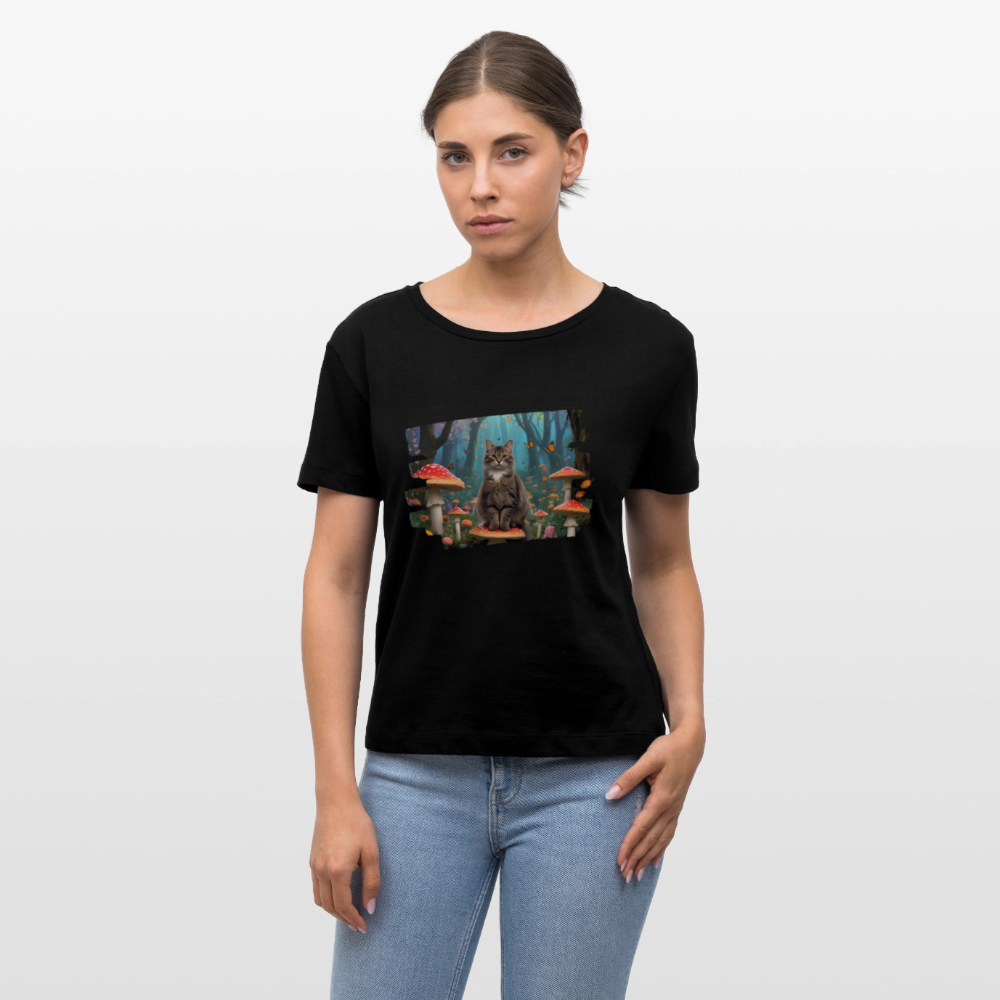 Frauen Bio-T-Shirt - Katze - Schwarz