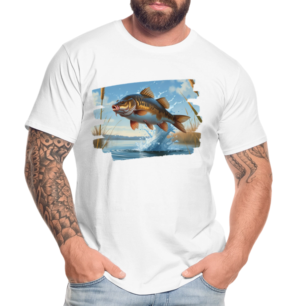 Männer Bio T-Shirt - Karpfen - Weiß