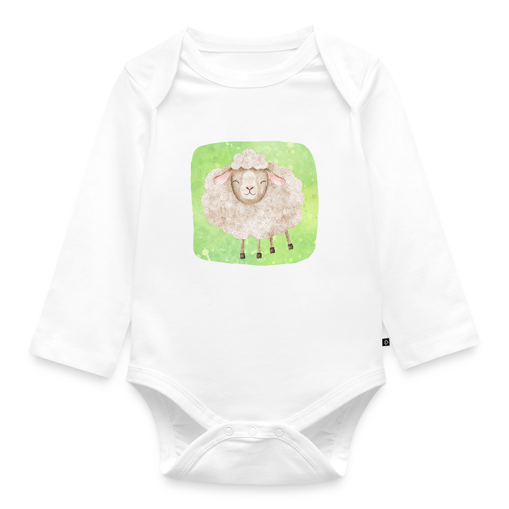 Langarmbody  - Baby Schaf - Weiß