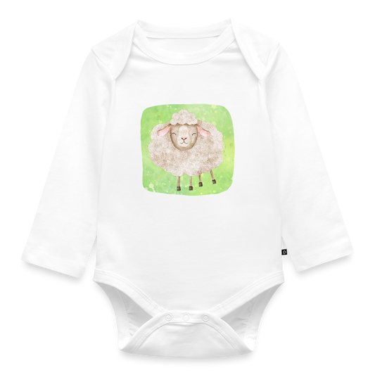 Langarmbody  - Baby Schaf - Weiß