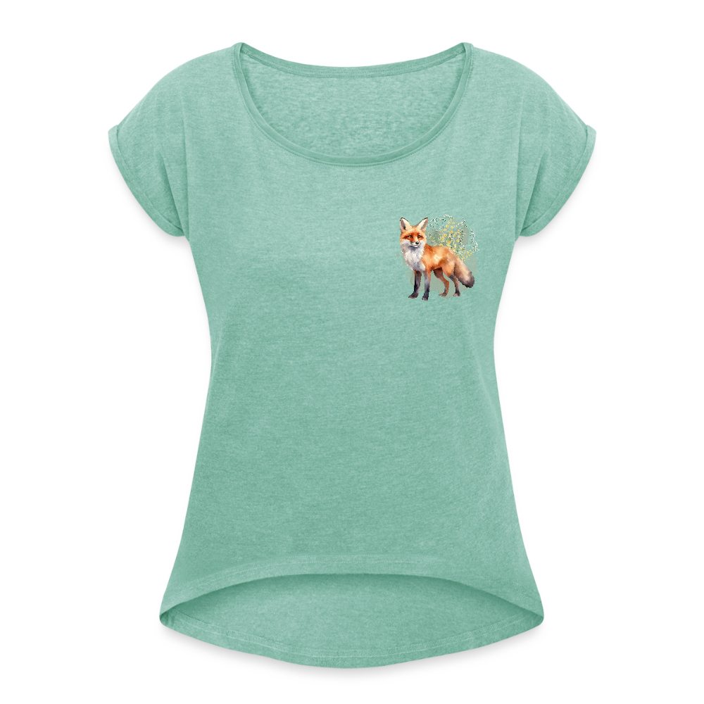 Frauen T-Shirt - Fuchs - Minze meliert
