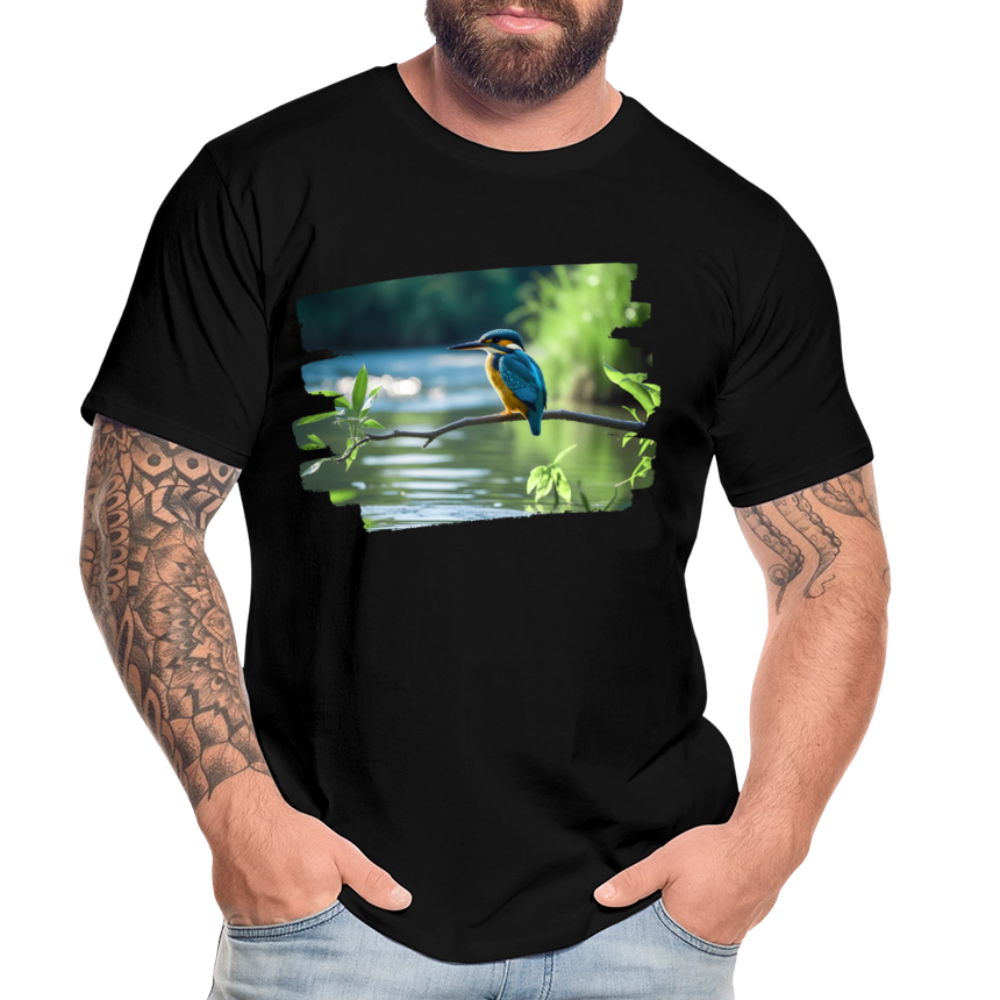 Männer Bio T-Shirt - Eisvogel - Schwarz