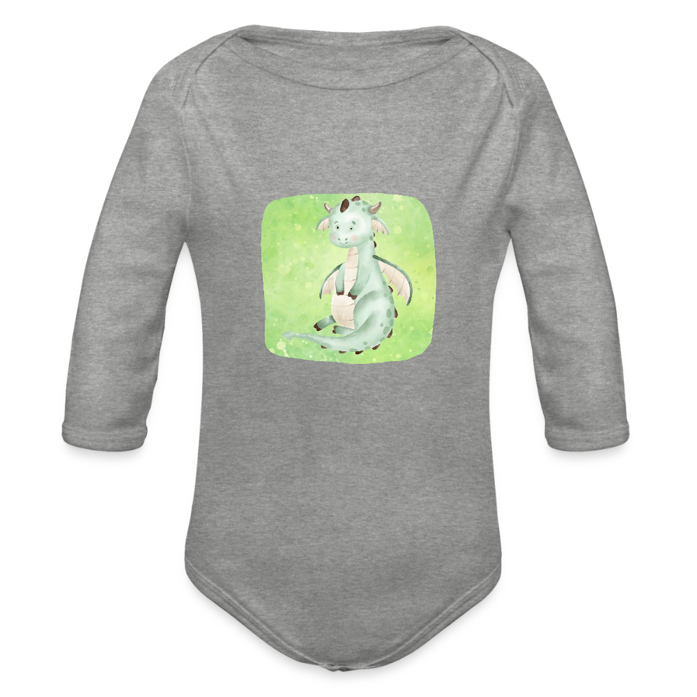 Langarmbody  - Baby Drache - Grau meliert