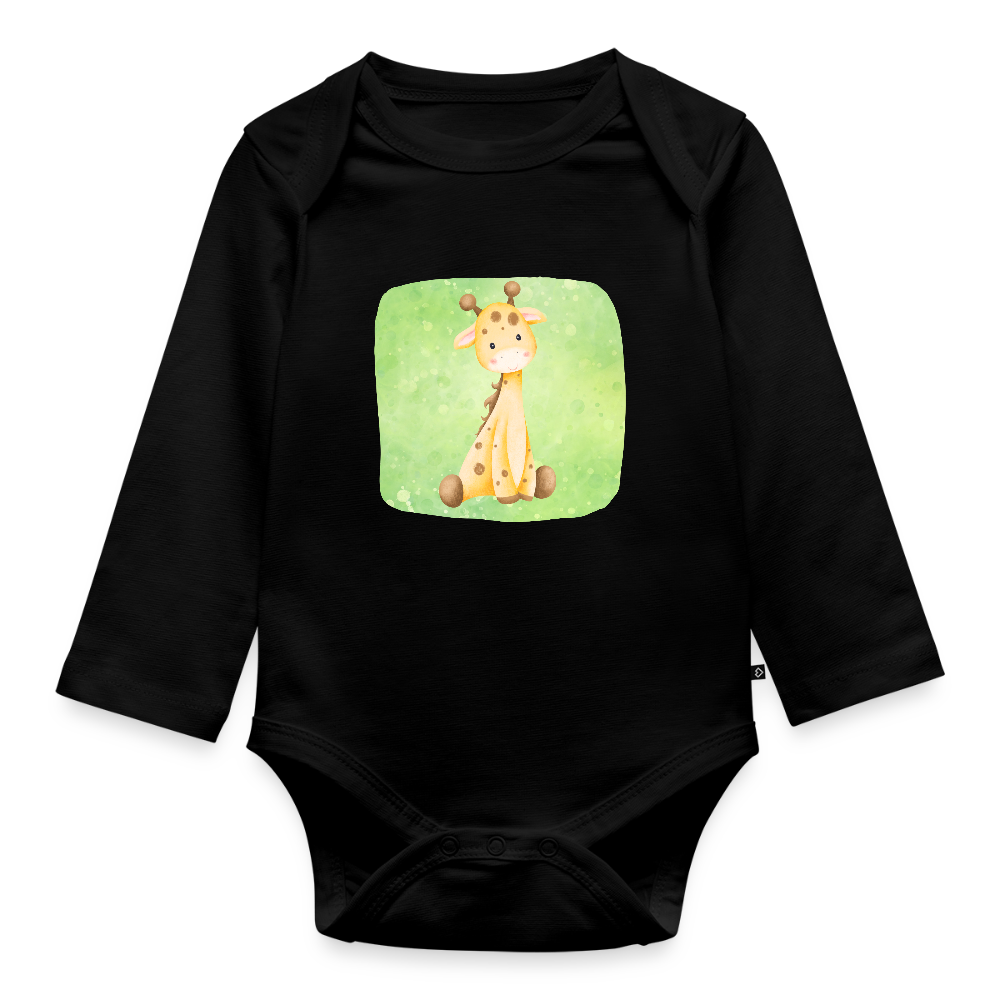 Langarmbody  - Baby Giraffe - Schwarz