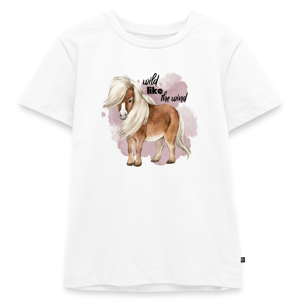 Kinder T-Shirt - wild like the wind - Weiß