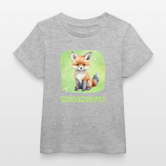 Bio-T-Shirt BABY Fuchs - Grau meliert