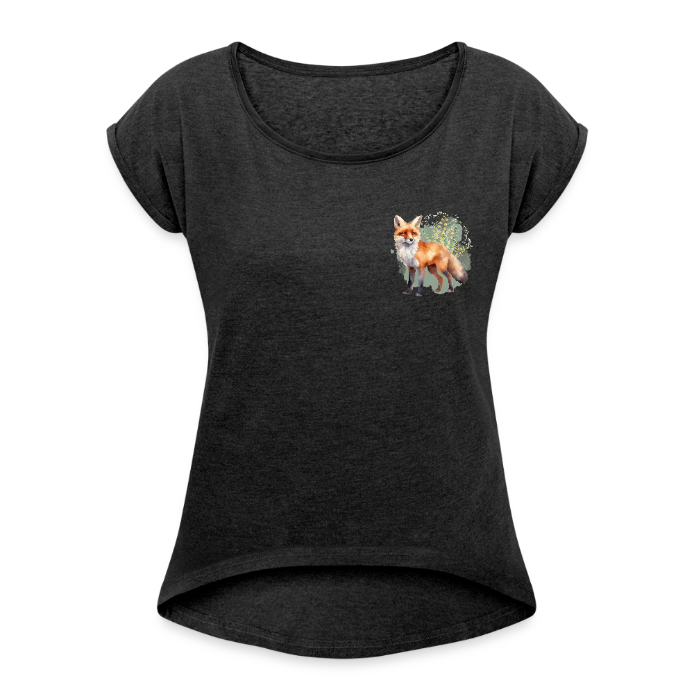 Frauen T-Shirt - Fuchs - Schwarz meliert