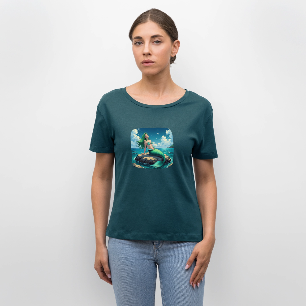 Frauen Bio-T-Shirt - Meerjungfrau - Dunkles Petrol