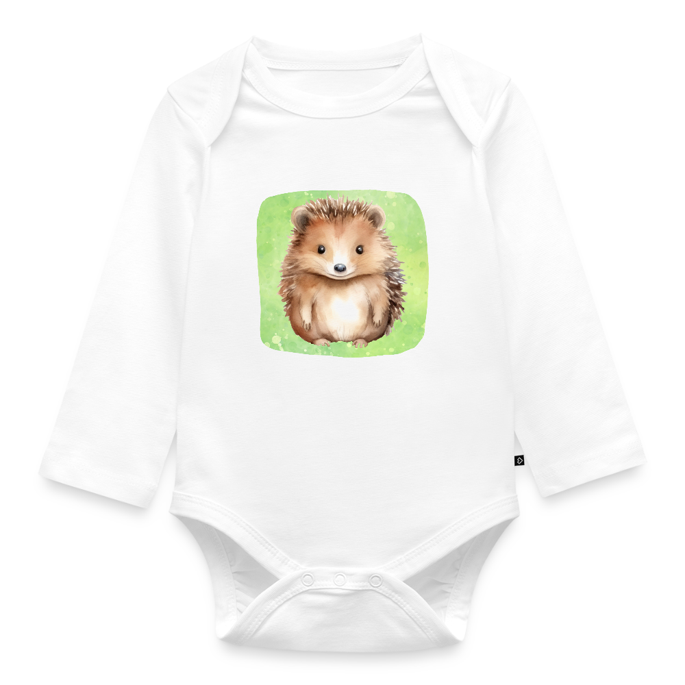 Langarmbody  - Baby Igel - Weiß