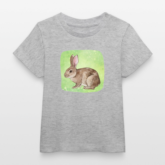 Bio-T-Shirt BABY Hase - Grau meliert