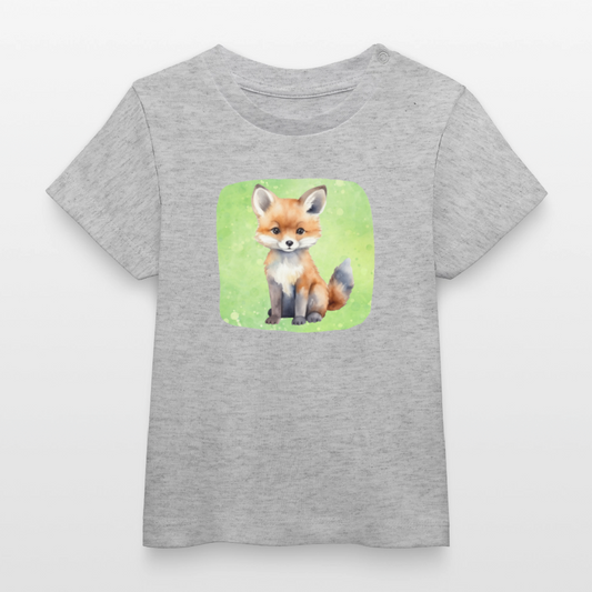 Bio-T-Shirt BABY Fuchs - Grau meliert