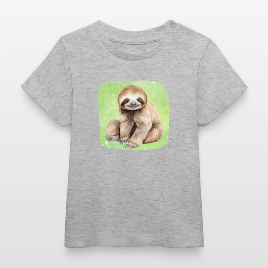 Bio-T-Shirt BABY Faultier - Grau meliert