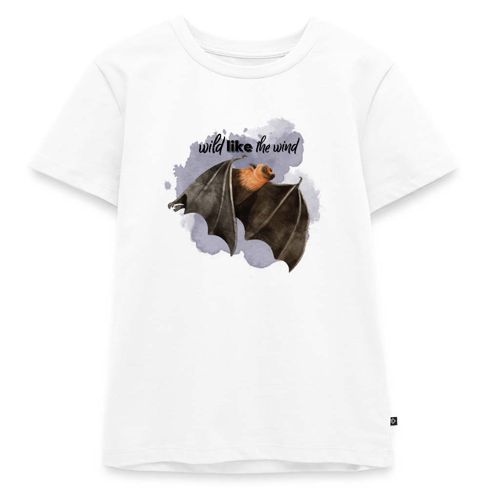 Kinder T-Shirt - wild like the wind - Weiß