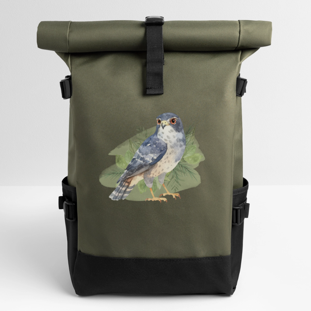 Rolltop Rucksack - Falke - Olive/Schwarz