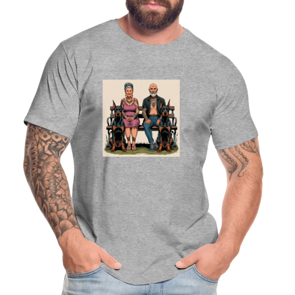 Männer Bio T-Shirt - Bank - Grau meliert