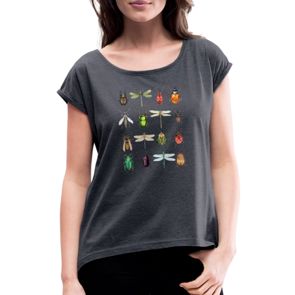 Frauen T-Shirt - Käfer - Navy meliert