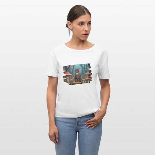 Frauen Bio-T-Shirt - Katze - Weiß