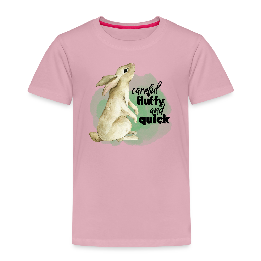 Kinder T-Shirt - careful, fluffy and quick - Hellrosa