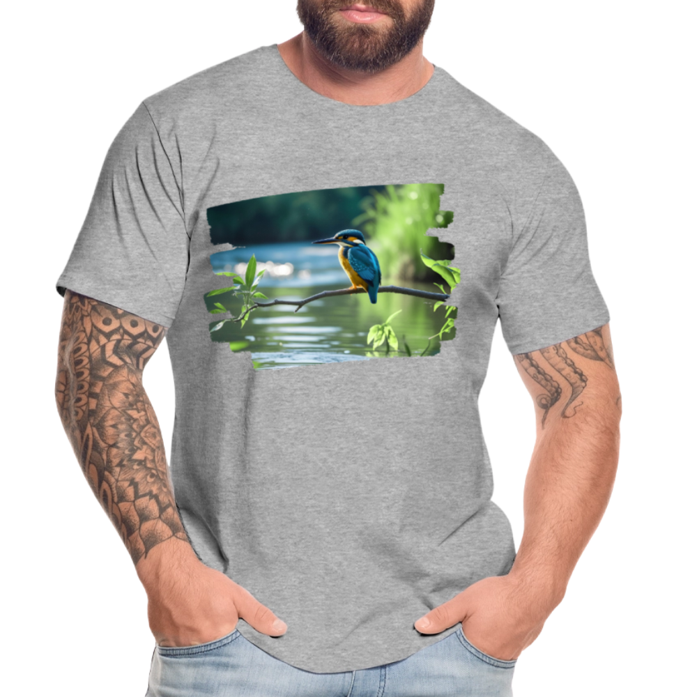 Männer Bio T-Shirt - Eisvogel - Grau meliert