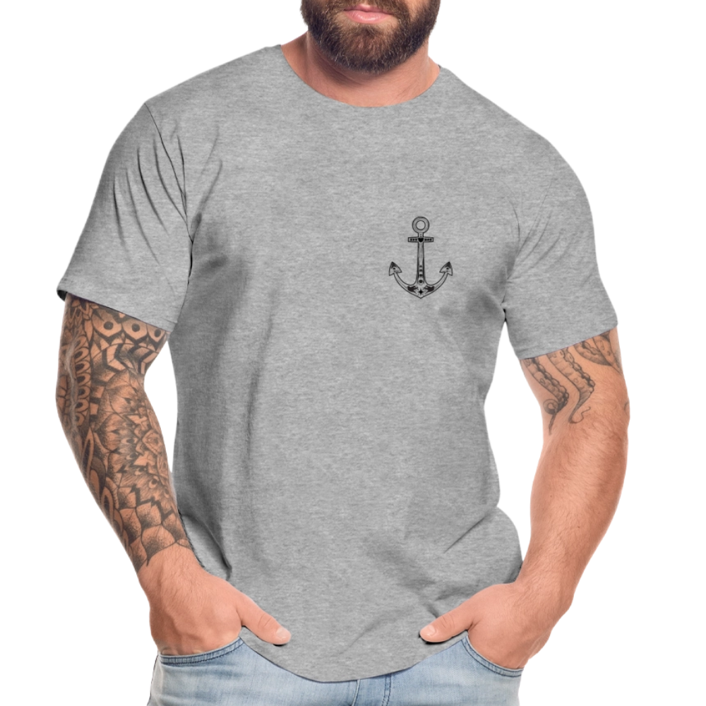 Männer Bio T-Shirt - Anker - Grau meliert