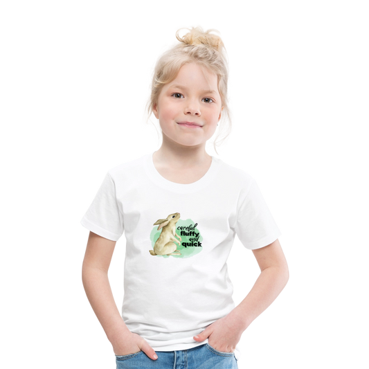 Kinder T-Shirt - careful, fluffy and quick - Weiß
