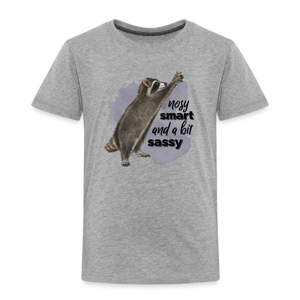 Kinder T-Shirt - nosy smart and a bit sassy - Grau meliert